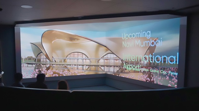 Immersive presentation showcasing the upcoming Navi Mumbai International Airport